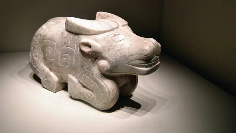 the Stone Buffalo Unearthed in the Yin Ruins of the Xia and Shang Dynasties